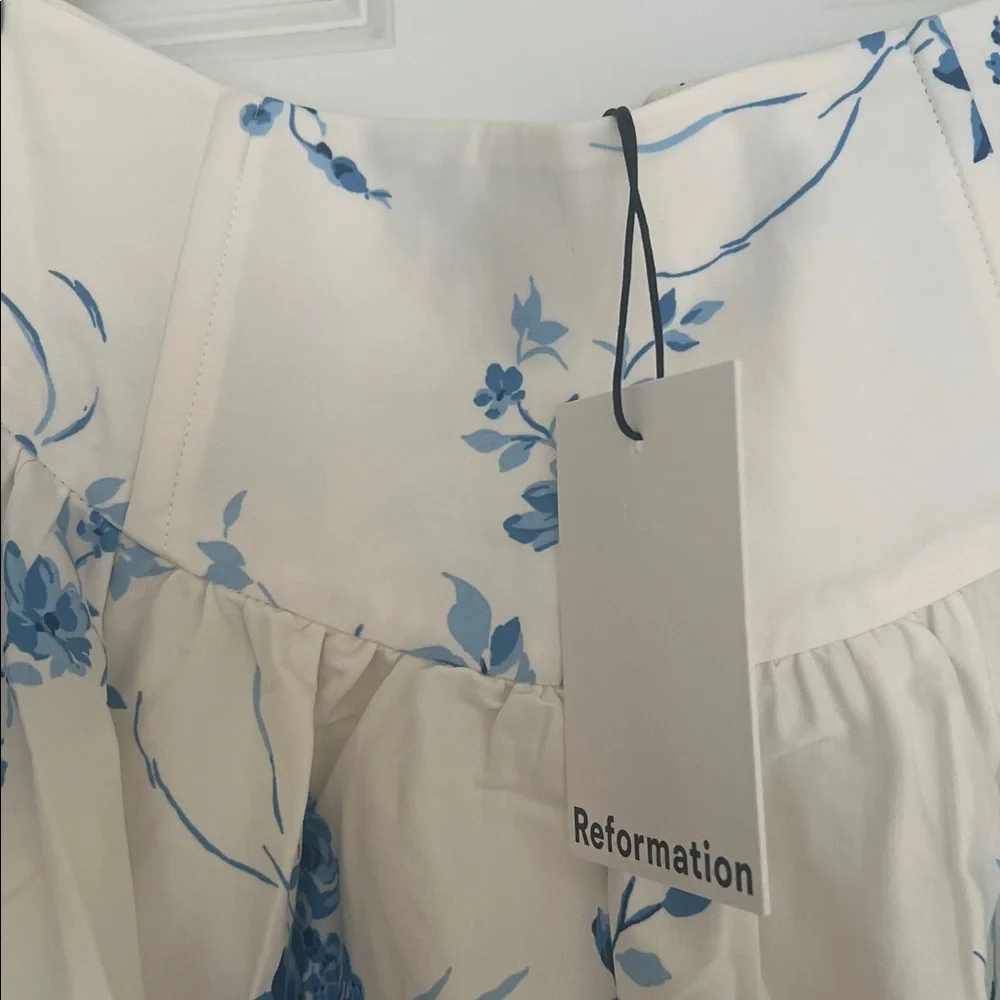 Reformation Polina Blue Floral Midi Skirt - Picture 3 of 3